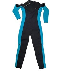 Hevto Guardian Wetsuit 3mm Neoprene FullBody Scuba Diving Surfing Black Blue NEW